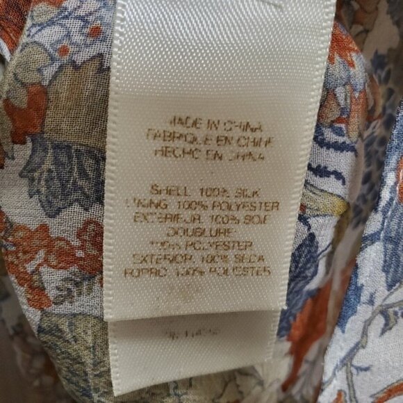 100% Silk Frye Ruffle Blouse Boho Peasant Balloon Sleeve - Picture 10 of 12